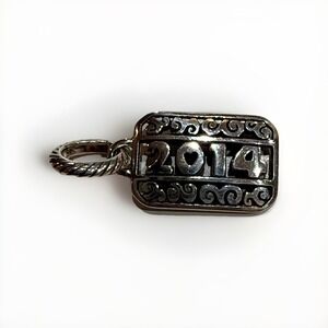 Brighton 2014 Charm, J99050, Silver Finish Heart Swirl Bracelet Necklace EUC